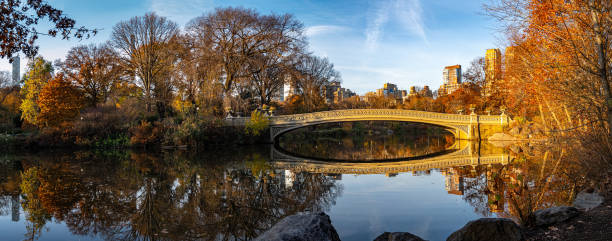 istock Bow bridge in late autumn, NYC 1447361143