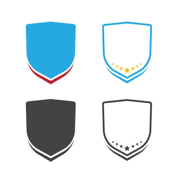 Chevron patch shield ribbon military shape vector icon or crest stripe badge for university college emblem and military coat of arms logo template blank empty frame design, school sign clipart graphic Chevron patch shield ribbon military shape vector icon or crest stripe badge for university college emblem and military coat of arms logo template blank empty frame design, school clipart graphic military borders stock illustrations