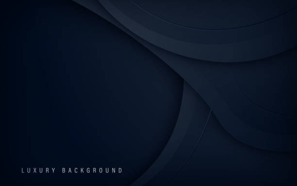 темные абстрактные слои размера круга с золотой линией.eps10 вектор - pattern backgrounds blue black stock illustrations