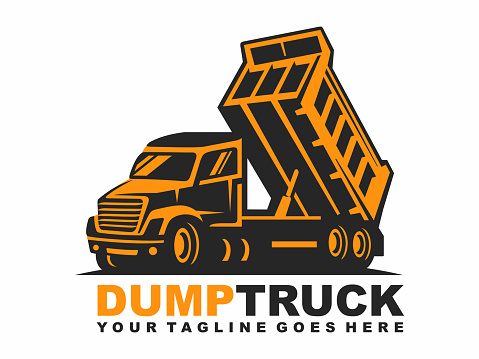 Dump truck logo design vector