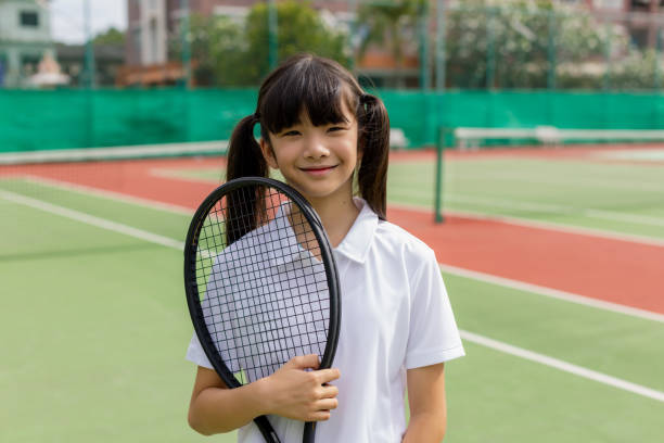 istock Active girl portrait, tennis. 1447364792
