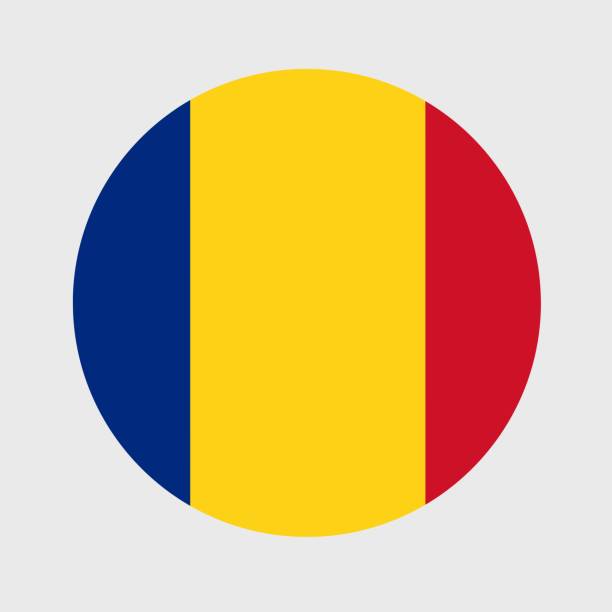 ilustraciones, imágenes clip art, dibujos animados e iconos de stock de ilustración vectorial de la forma redonda plana de la bandera de rumania. bandera nacional oficial en forma de icono de botón. - romania romanian culture romanian flag flag