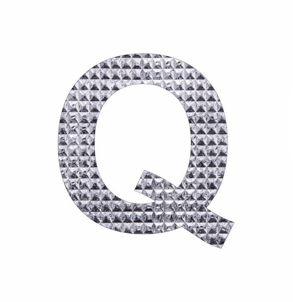 Alphabet letter Q - Textured shiny silver paper