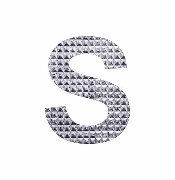 istock Alphabet letter S - Textured shiny silver paper 1447370568