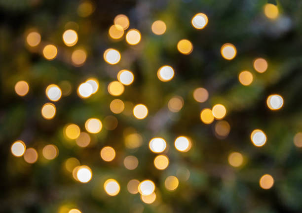 istock Bokeh lights background. Blur Christmas tree and decoration close up. 1447371641