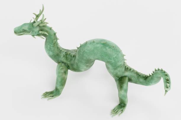 istock Realistic 3D Render of Chinese Dragon Statue 1447377335