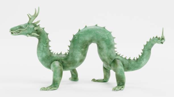 istock Realistic 3D Render of Chinese Dragon Statue 1447377339