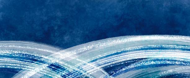 istock Abstract Illustration Background of Waves with Beautiful Brush Streaks 1447377919