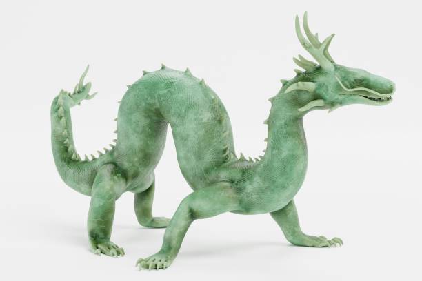 istock Realistic 3D Render of Chinese Dragon Statue 1447384818