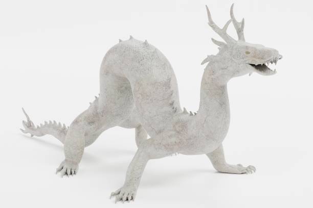 istock Realistic 3D Render of Chinese Dragon Statue 1447384825