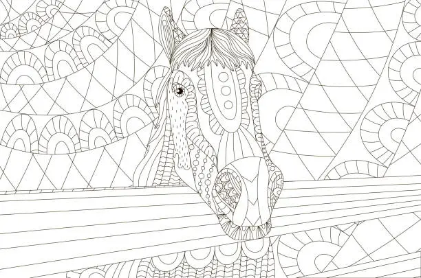 Vector illustration of stylized abstract coloring page