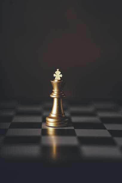 istock concept Chess pieces are arranged on a chessboard. The beginning of a chess game. Chess as a symbol of leadership, struggle, victory, strategy, business. Retro style.coppy space. 1447391168