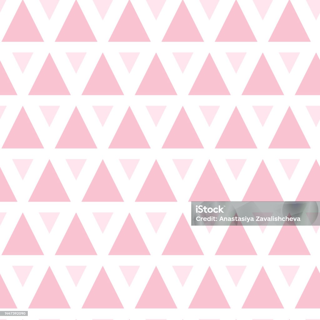 Pink Triangle Patterns Cute Seamless Handdrawn Patterns Stylish Modern Vector Patterns With ...