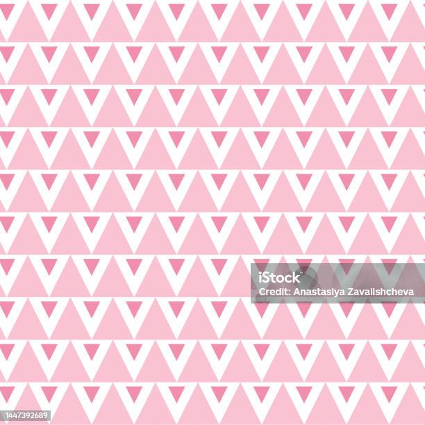 Pink Triangle Patterns Cute Seamless Handdrawn Patterns Stylish Modern Vector Patterns With ...