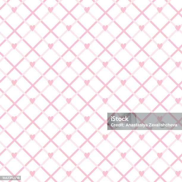Pink Heart Pattern Line Cute Seamless Handdrawn Patterns Stylish Modern Vector Patterns With ...