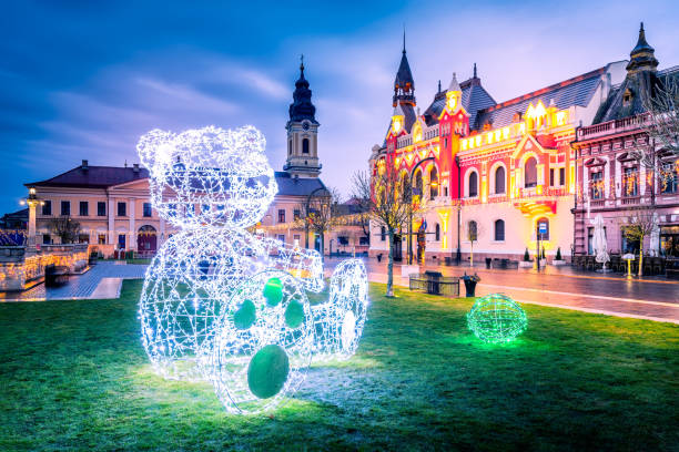 istock Oradea, Romania - Christmas decorated downtown, historical Crisana 1447400455