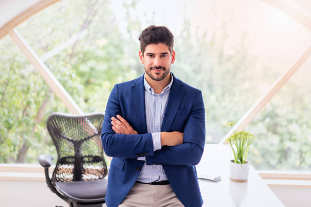 istock Confident businessman portrait at the office 1447400610