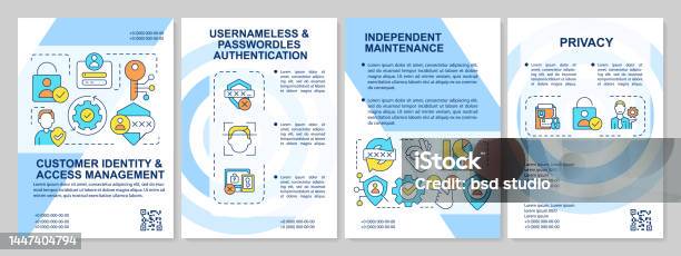 Client Identity Management Blue Brochure Template Stock Illustration ...