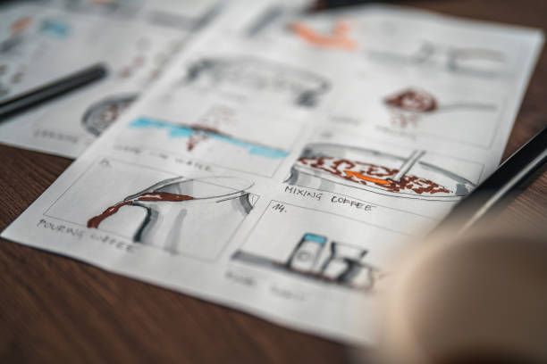 istock Storyboard And Colored Pencils On The Table 1447408574