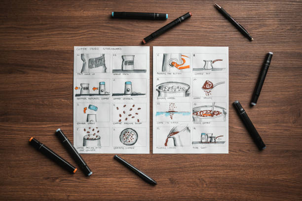 istock Storyboard And Colored Pencils On The Table 1447408590