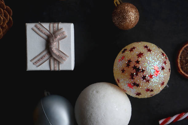 istock Christmas Ornaments on Dark Background 1447410351