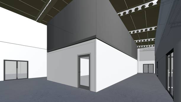 istock 3D illustration of building project 1447410459