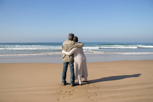 istock Senior couple enjoying beautiful seascape view 1447412367