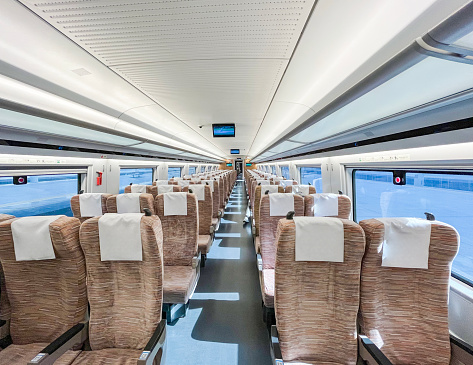 Inside a high-speed train carriage in China
