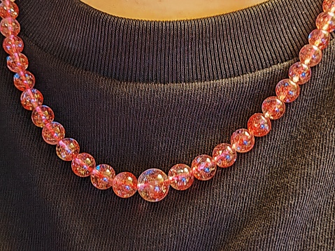 Super seven golden strawberry crystal necklace
