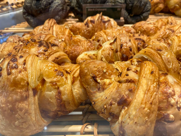 istock Close up Croissant on store display 1447414957