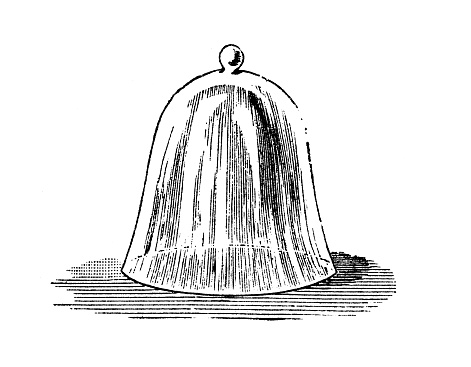 Antique engraving illustration: Bell glass, Cloche