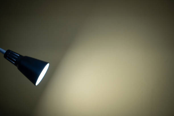 istock Black fixture lamp with white  wall background 1447419512