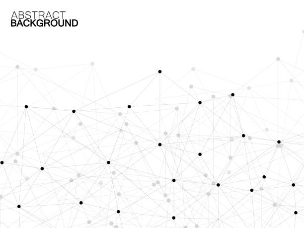 illustrations, cliparts, dessins animés et icônes de arrière-plan géométrique abstrait avec points et lignes de connexion. concept de technologie moderne. structure polygonale - réseau informatique