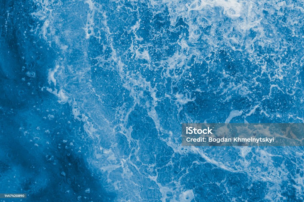 Dark blue sea surface with waves, splash Sea Stock Photo