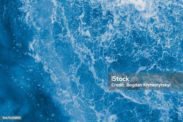 Dark Blue Sea Surface With Waves Splash Stock Photo - Download Image Now - Sea, Blue, Spa