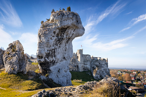 Ogrodzieniec Castle - ruined medieval castle in Podzamcze, near Ogrodzieniec in the semi-mountainous highland region called the Polish Jura, Poland