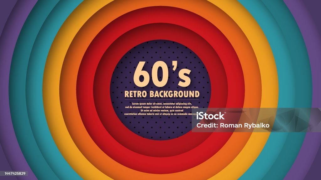 1960 Color Background Abstract 1960s Perforation Background With Retro Colors And Circles ...