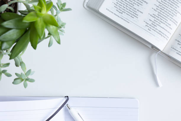 istock Bible, journal and succulent plant 1447427228