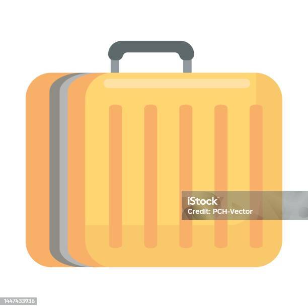 Suitcase Cartoon Illustration Business Briefcase Baggage For Vacation Or  Holiday Isolated On White Stock Illustration - Download Image Now - iStock