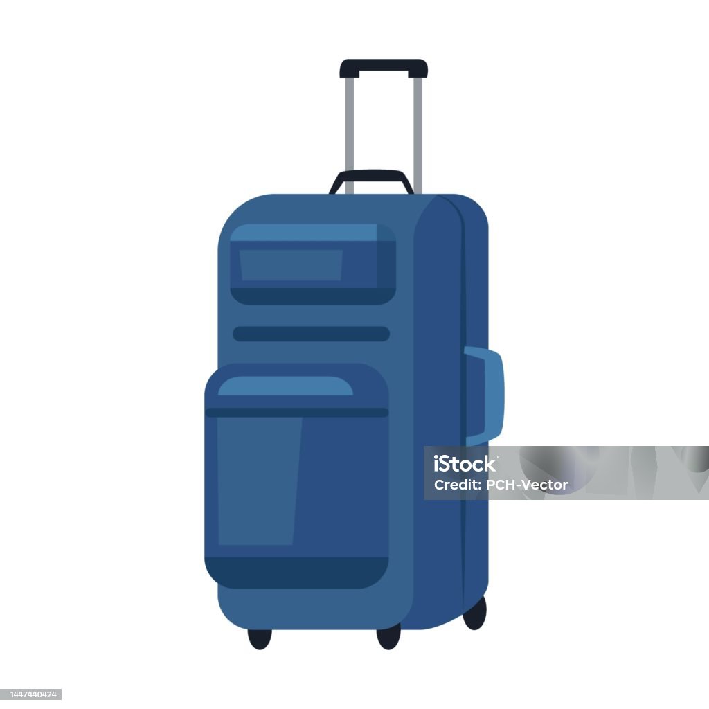 Travel Bag Suitcase Cartoon Illustration Business Briefcase Baggage For  Vacation Or Holiday Isolated On White Stock Illustration - Download Image  Now - iStock