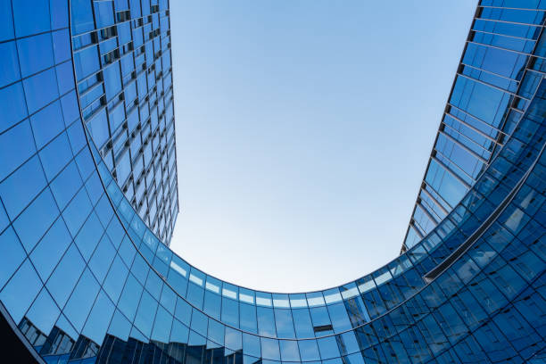 istock Looking up from a corner of modern building 1447441232