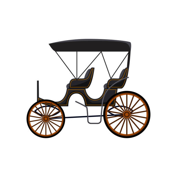 istock Black retro cart for royals without horses vector illustration 1447443126