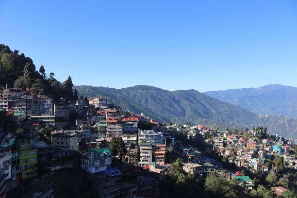 istock Darjeeling State View from Travellers' Paradise Hotel Rooftop, Darjeeling, West Bengal, India 1447446564
