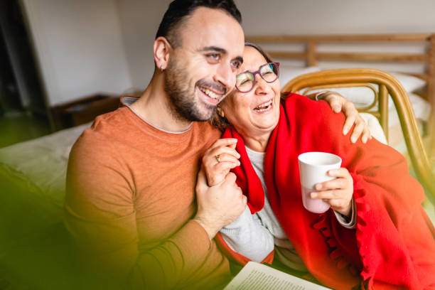 Volunteer Young Man Visiting Senior Lady for Emotional Support