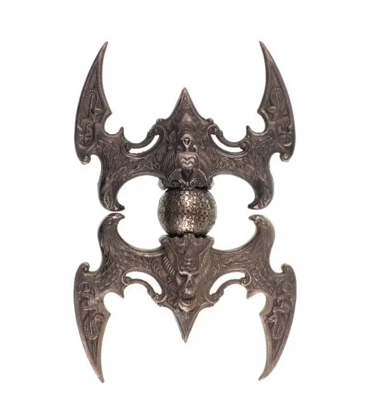 sword hilt, ancient emblem isolated on white background