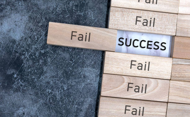 istock Success and failure alternative options. Reaching to success after many failures or learning from mistakes concept. 1447454491