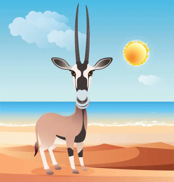 Vector illustration of Arabian Oryx