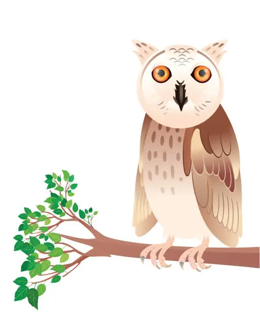 Vector illustration of Pharaoh Eagle Owl