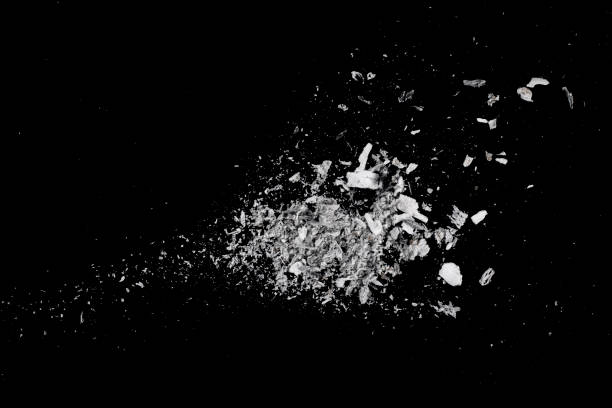 istock Wood ash on a black background. 1447462087