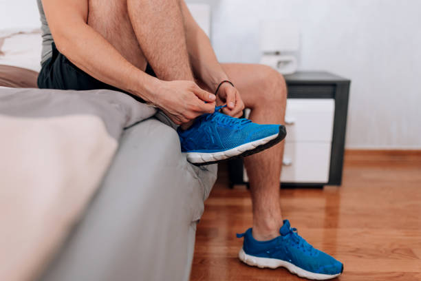 istock Putting on my running shoes 1447462113